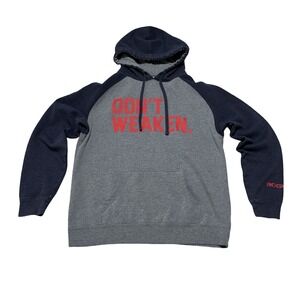 Rogue Fitness Men's Dont Weaken Graphic Pullover Hoodie Two Tone Size M 22 x 27